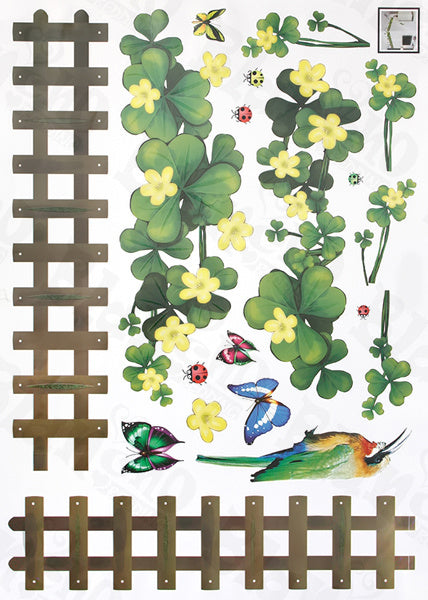 Green Fence - Large Wall Decals Stickers Appliques Home Decor